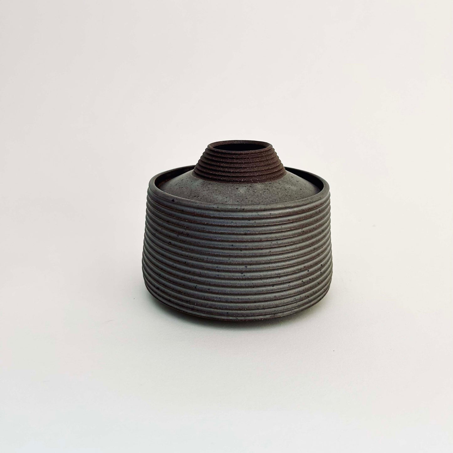 Small Tapered Lidded Vessel in Greige