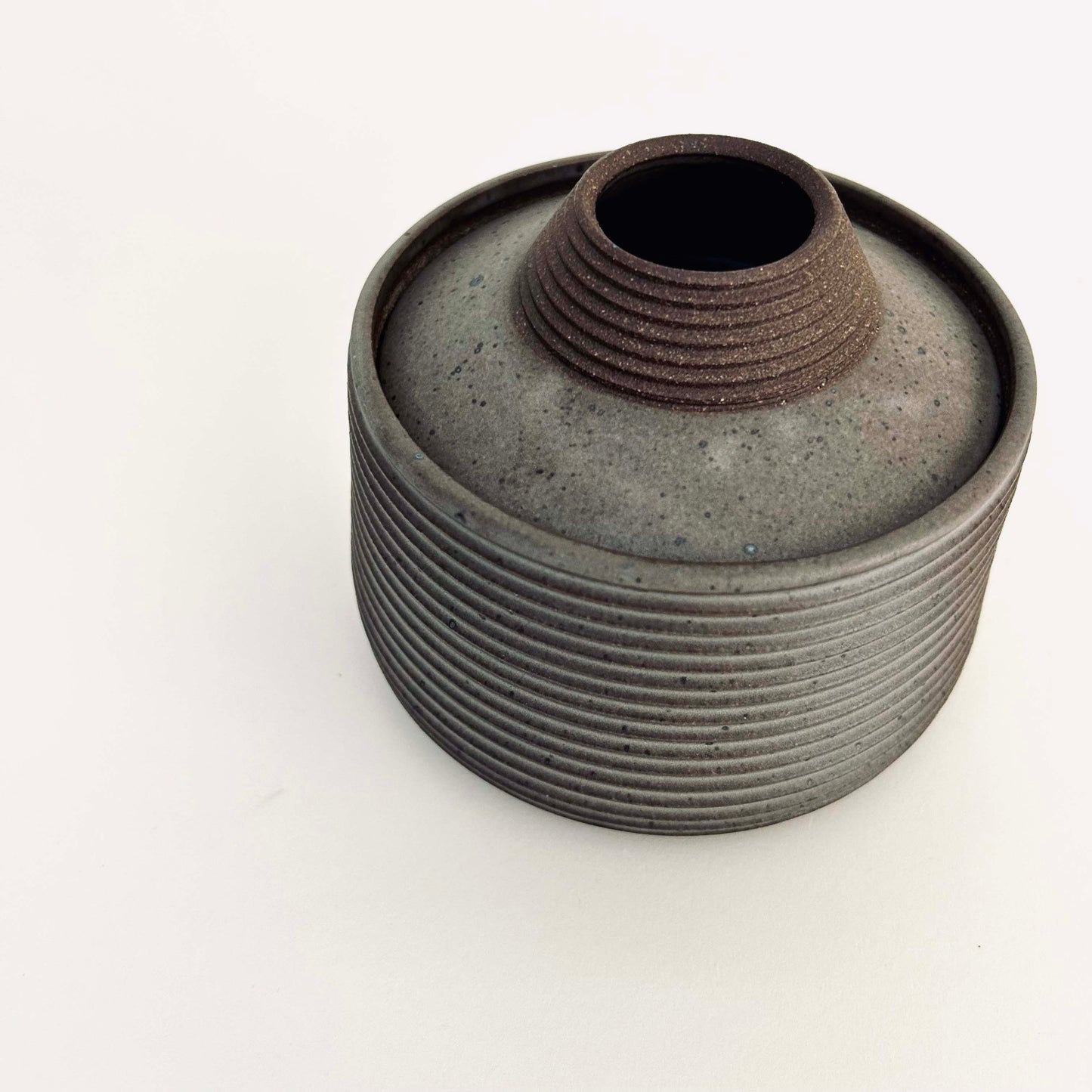 Small Tapered Lidded Vessel in Greige