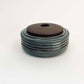 Wide Ribbed Cylindrical Lidded Vessel in Celadon