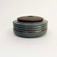 Wide Ribbed Cylindrical Lidded Vessel in Celadon