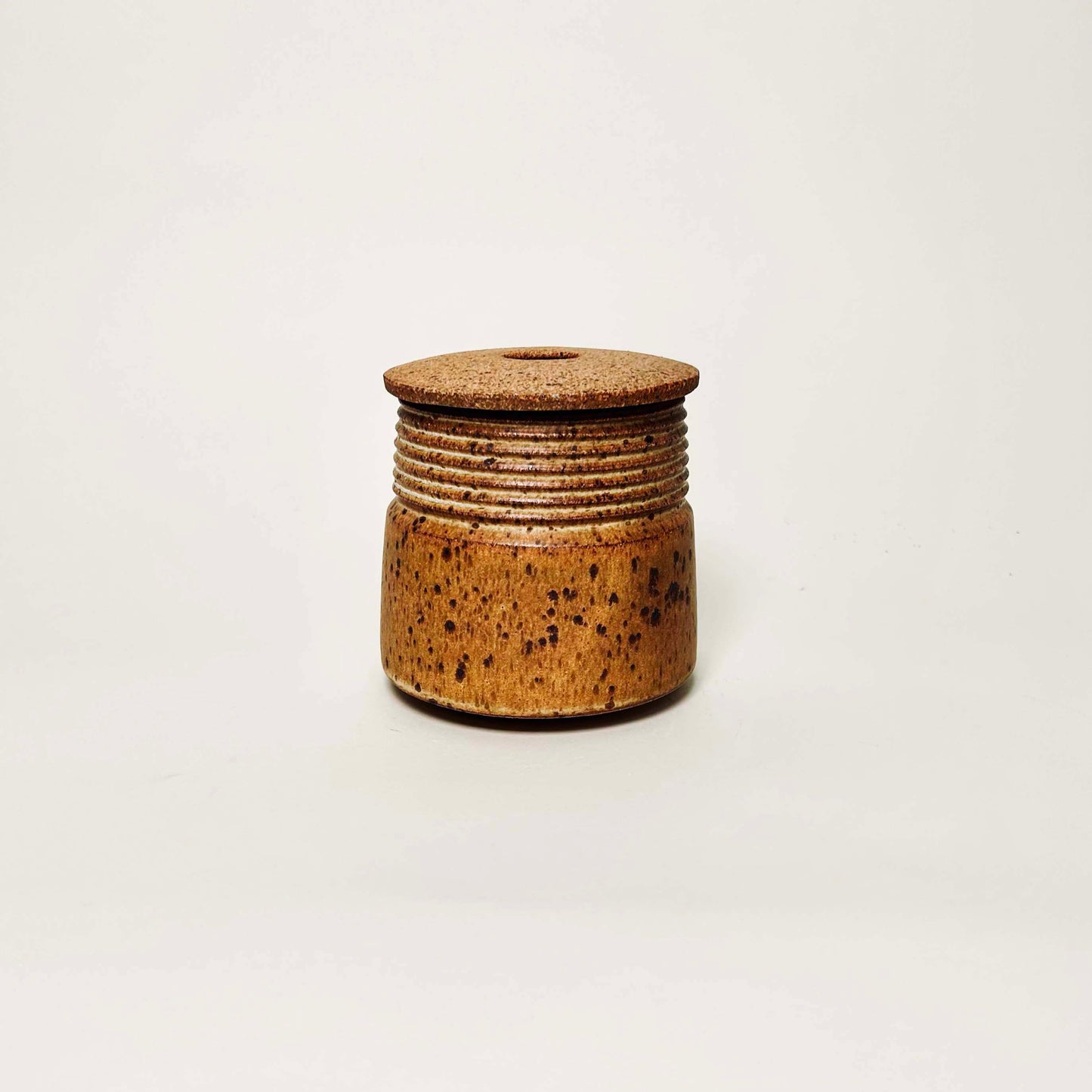 Small Lidded Vessel w/ Angular Lid in Yellow Salt