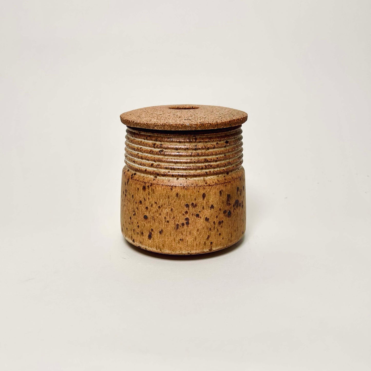 Small Lidded Vessel w/ Angular Lid in Yellow Salt