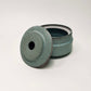 Wide Tapered Lidded Vessel in Sky Blue