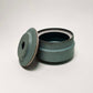 Wide Tapered Lidded Vessel in Sky Blue