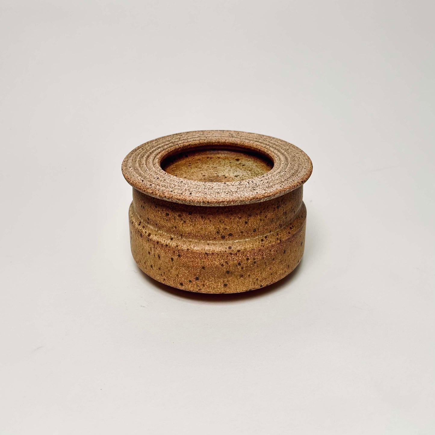 Wide Vessel w/ Textured Lid in Yellow Salt