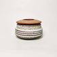 Ribbed Cylindrical Lidded Vessel in Matte White