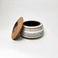 Ribbed Cylindrical Lidded Vessel in Matte White