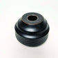 Cylindrical Textured Bud Vase in Satin Black/Oil Spot
