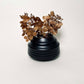 Cylindrical Textured Bud Vase in Satin Black/Oil Spot