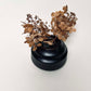 Cylindrical Textured Bud Vase in Satin Black/Oil Spot