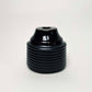 Cylindrical Ribbed Vase in Satin Black, No.3