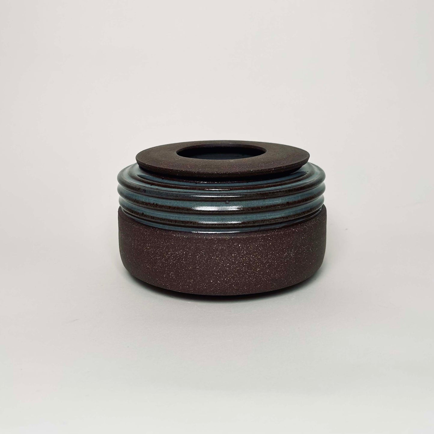 Wide Cylindrical Lidded Vessel in Celadon