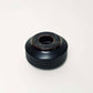 Small, Collared Ribbed Vase in Satin Black/Oil Spot