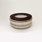 Wide, Cylindrical Vessel w/ Linear Textured Lid in Mocha Creme