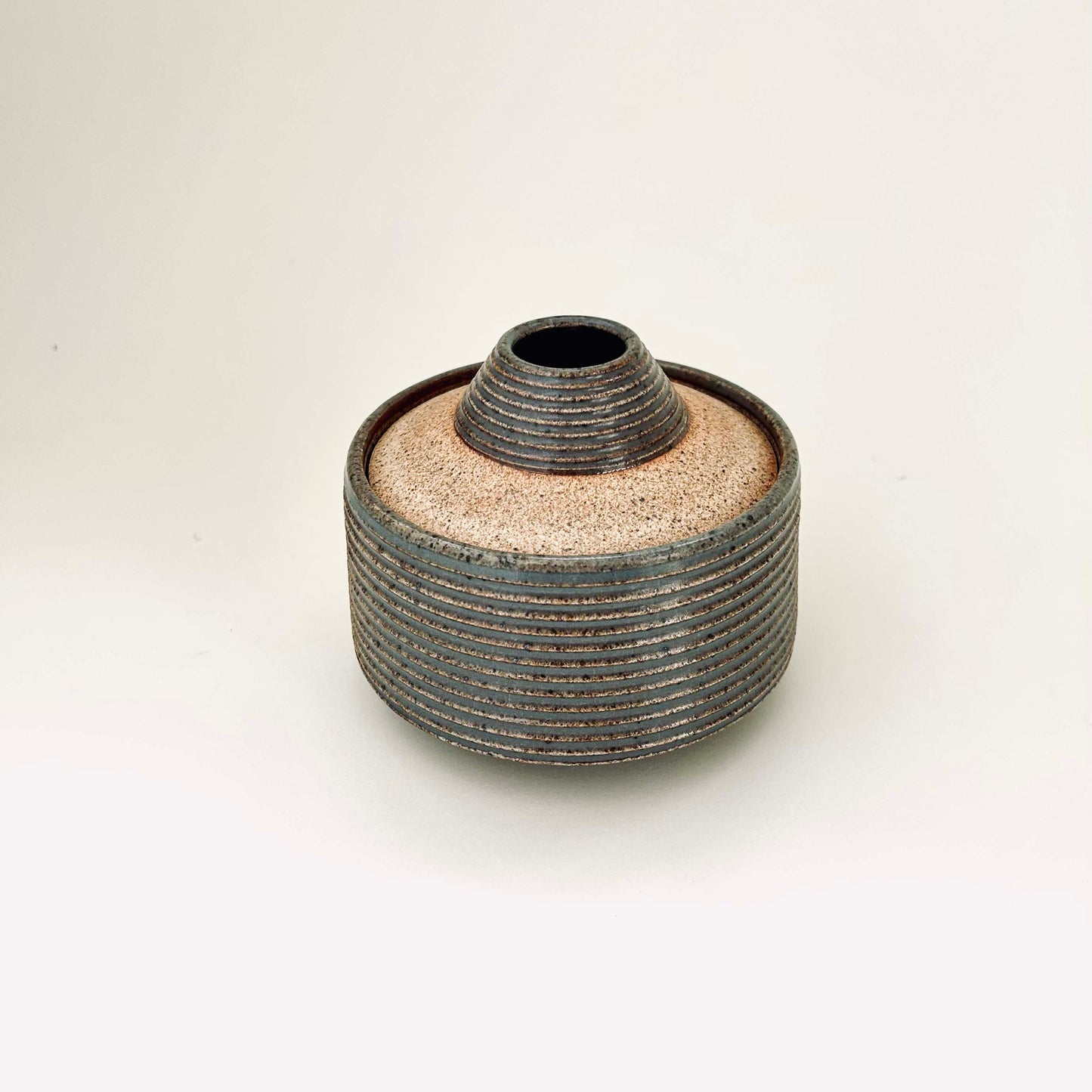 Small Tapered Lidded Vessel in Celadon