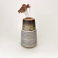 Tapered Ribbed Vase in Mocha White