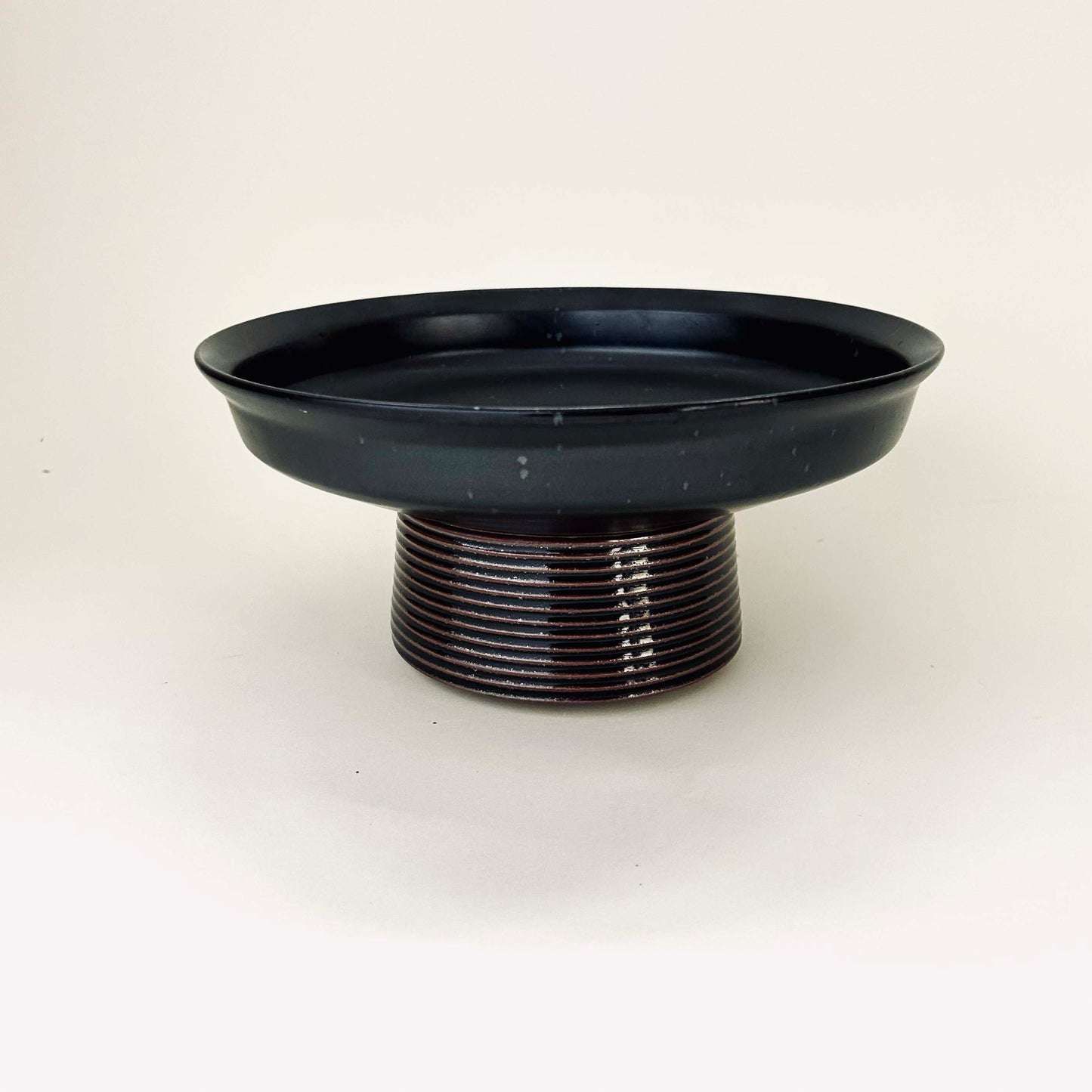 Wide Pedestal Bowl in Black