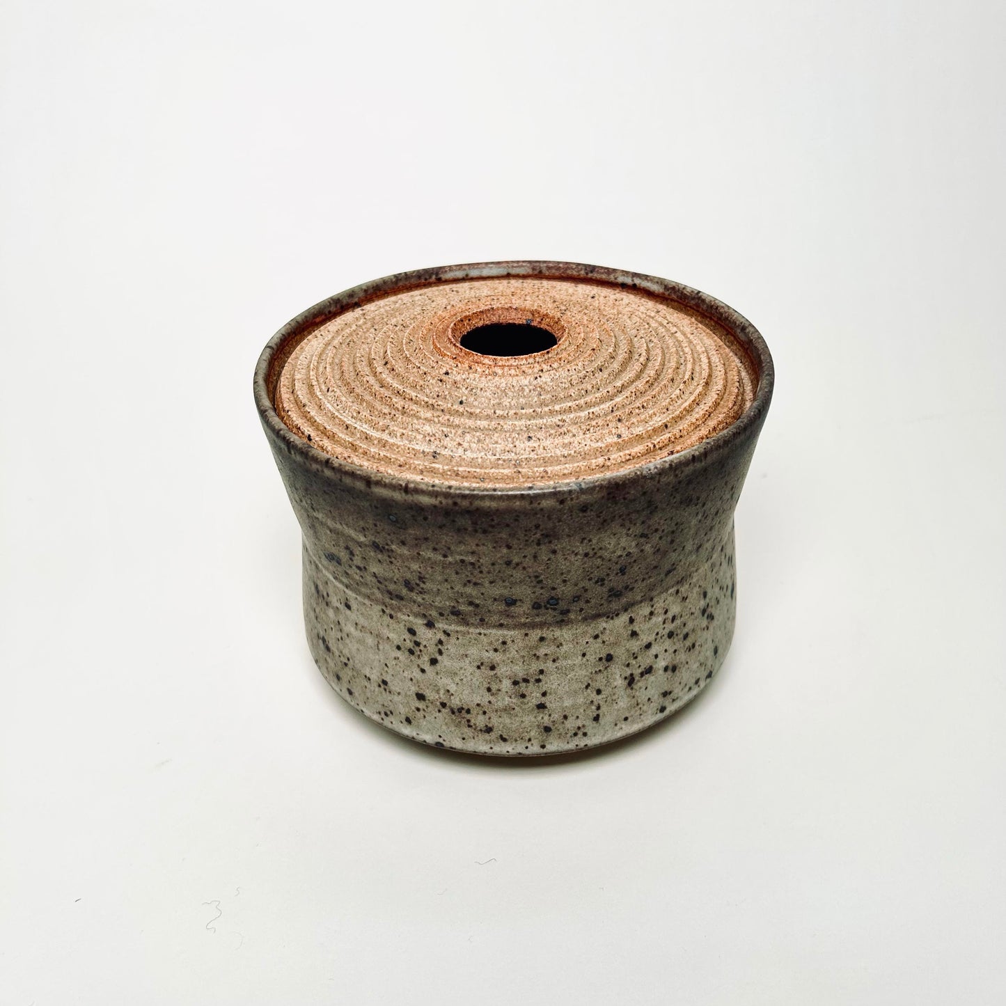 Angular Lidded Vessel in Mocha Creme