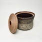 Angular Lidded Vessel in Mocha Creme