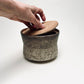 Angular Lidded Vessel in Mocha Creme