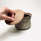 Angular Lidded Vessel in Mocha Creme