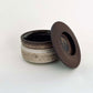 Wide Vessel w/ Textured Lid in Mocha Creme
