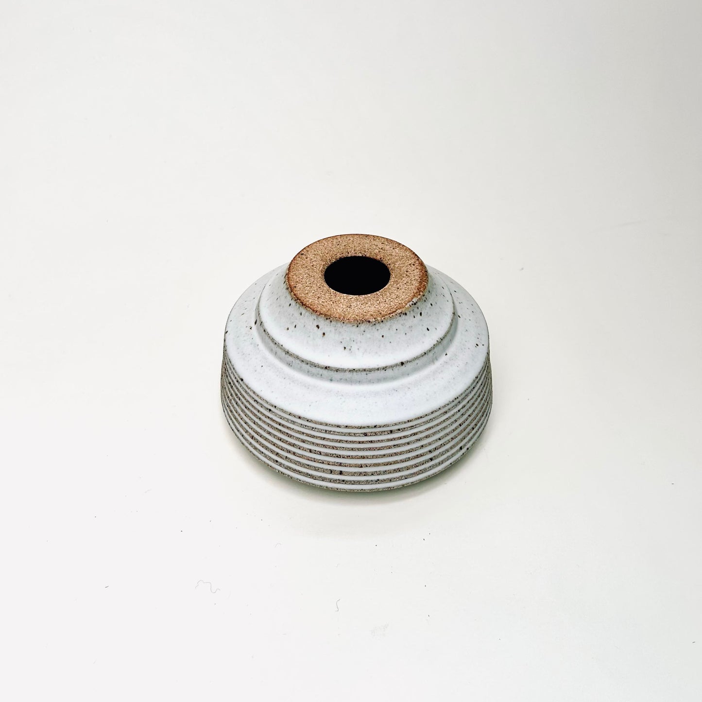 Cylindrical Textured Bud Vase in Matte White