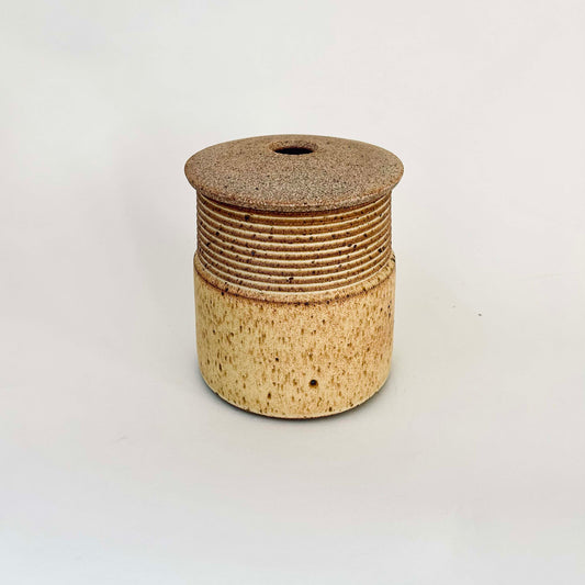 Lidded Vessel w/ Angular Lid in Yellow Salt