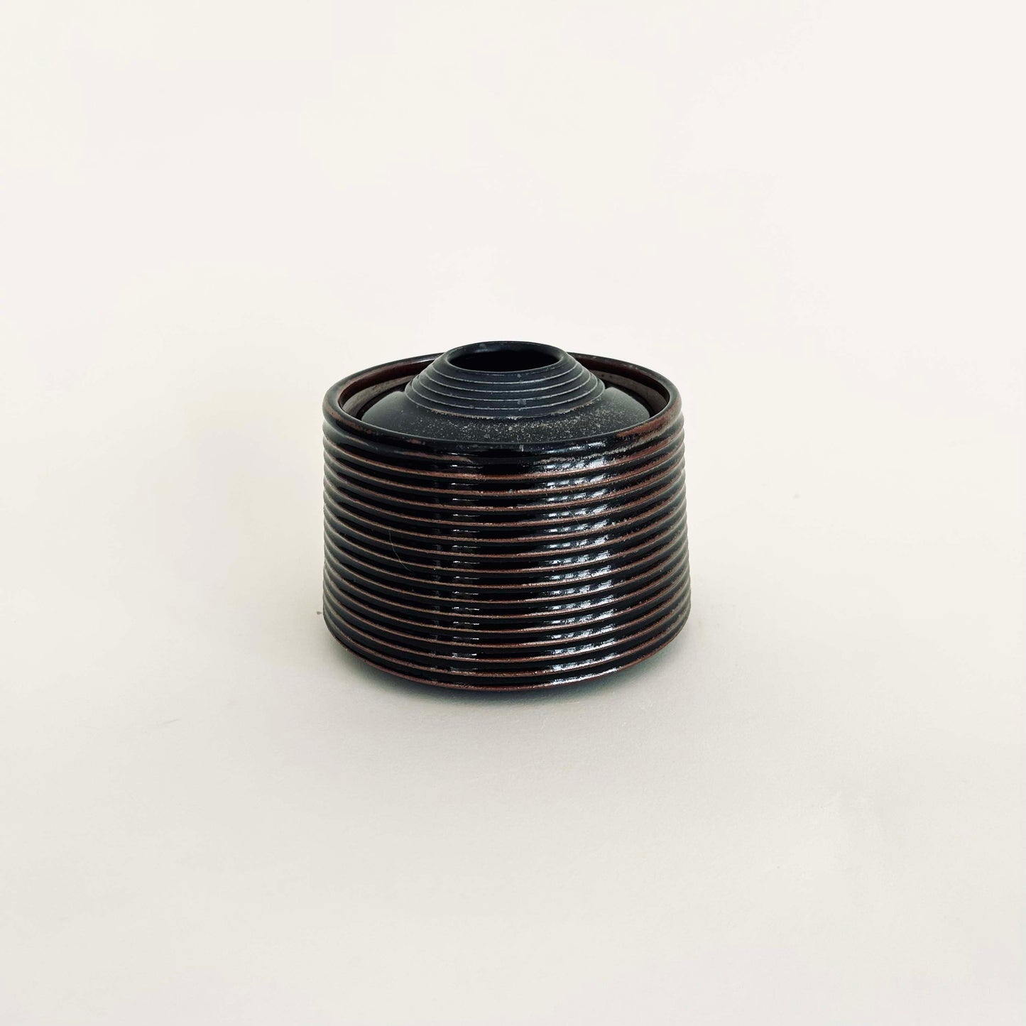 Small Tapered Lidded Vessel in Oil Spot