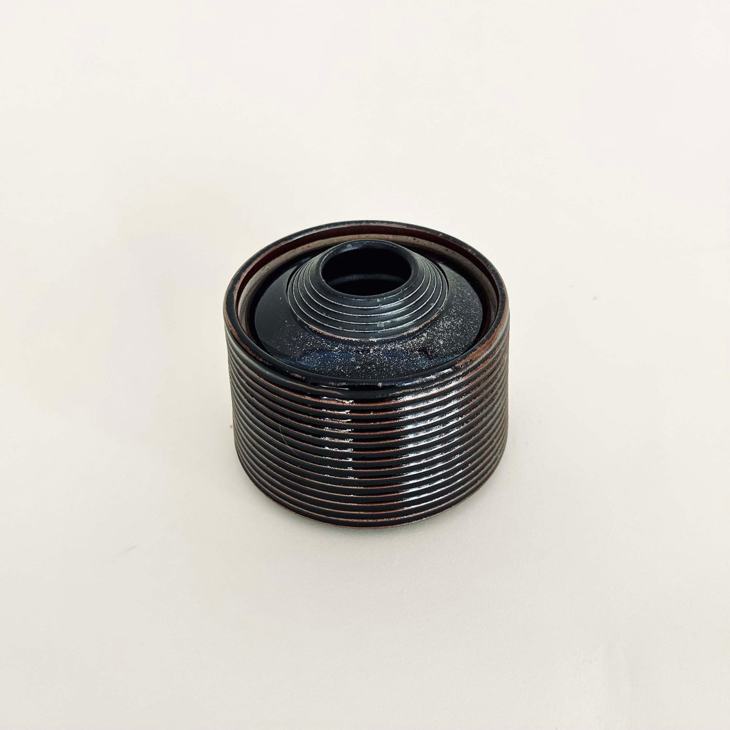 Small Tapered Lidded Vessel in Oil Spot