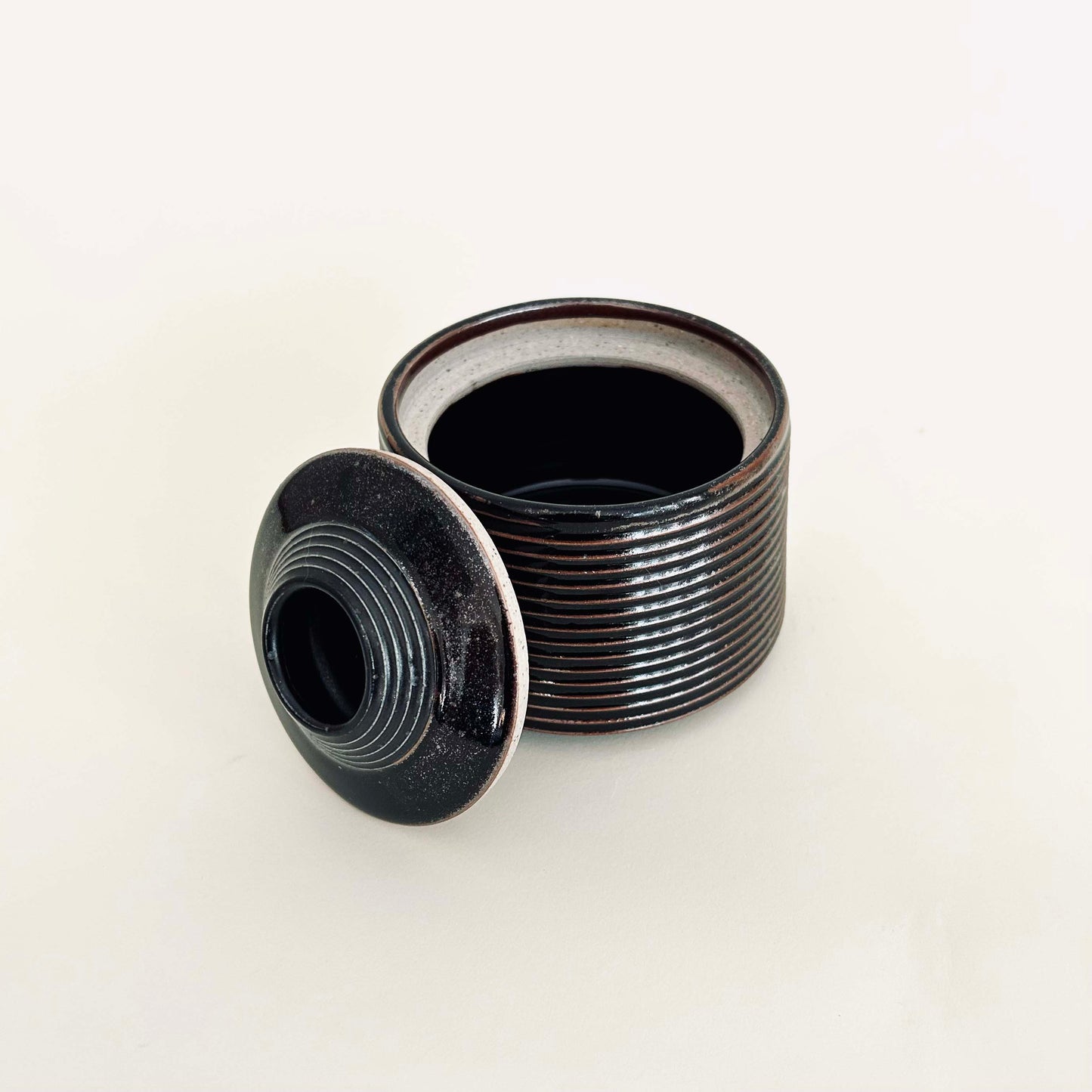 Small Tapered Lidded Vessel in Oil Spot