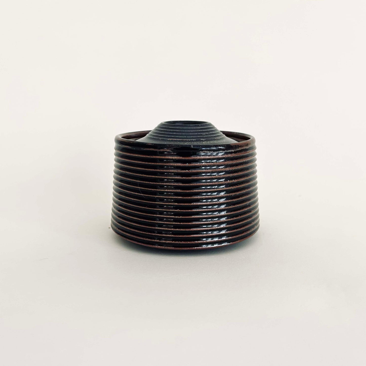 Small Tapered Lidded Vessel in Oil Spot