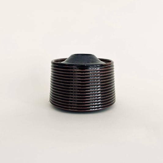 Small Tapered Lidded Vessel in Oil Spot