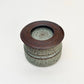 Wide Vessel w/ Textured Lid in Blue Fog