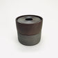 Two-Tiered Cylindrical Ribbed Lidded Container in Greige