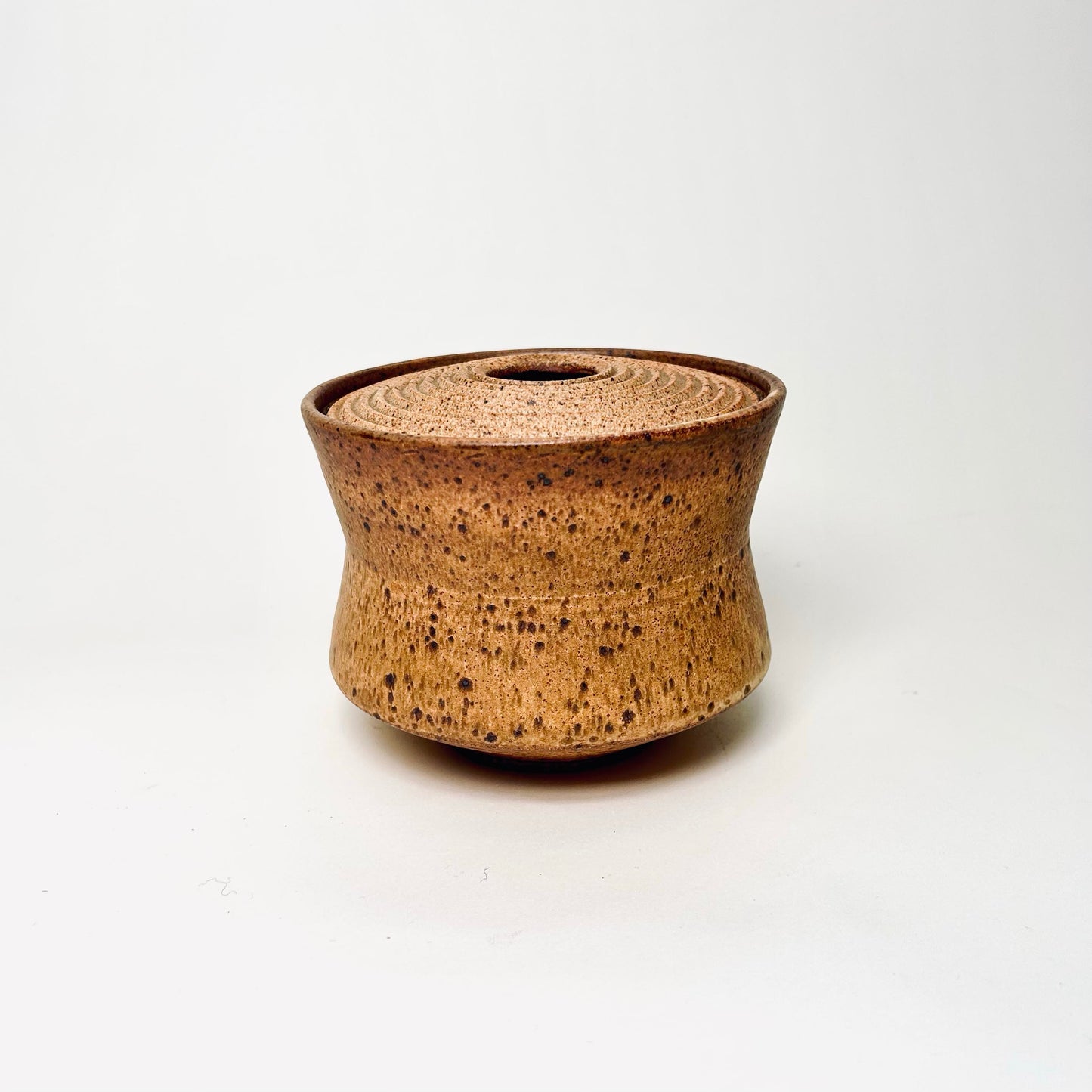 Angular Lidded Vessel in Yellow Salt