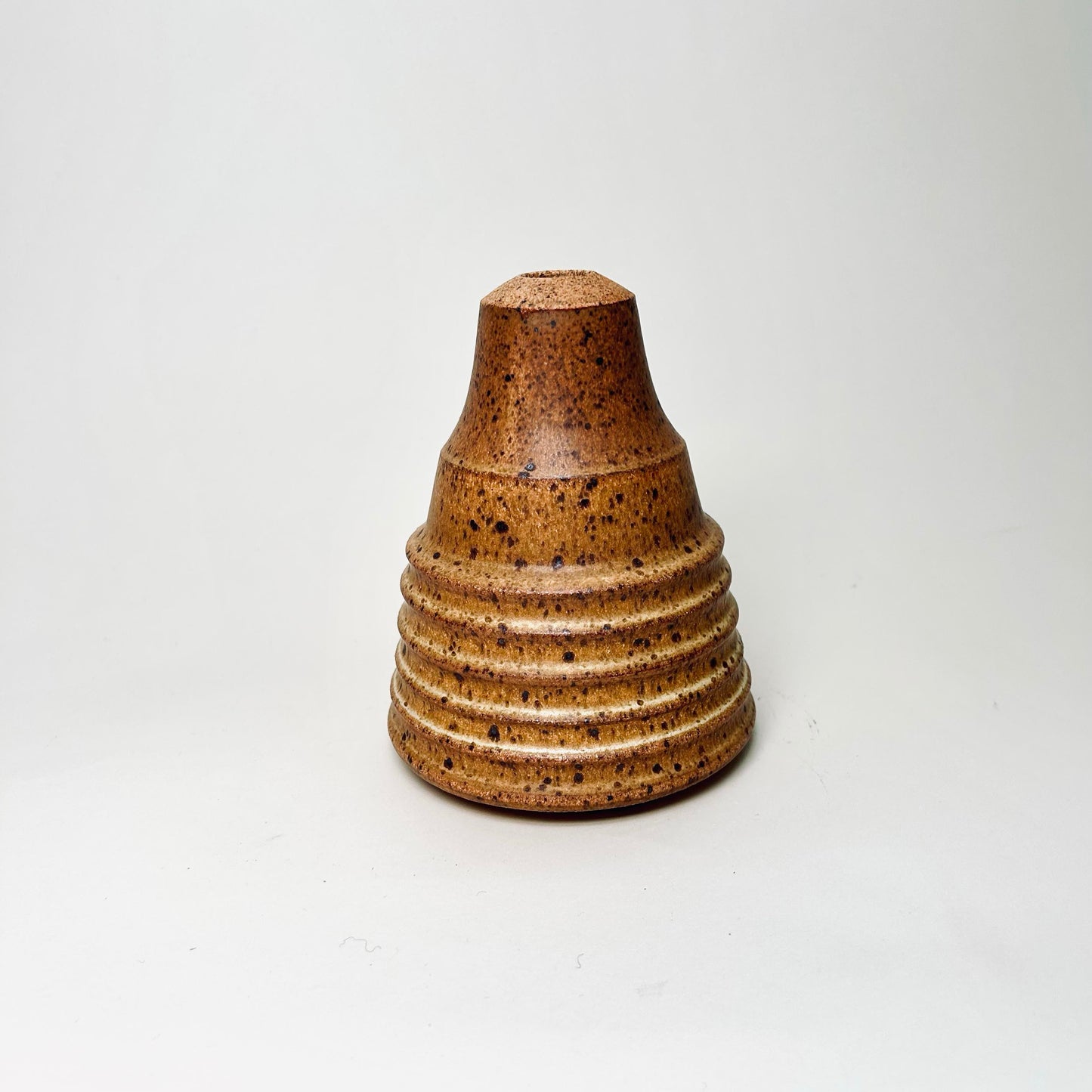 Tall, Cylindrical Ribbed Vase in Yellow Salt