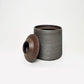 Tapered Vessel w/ Angular Lid in Greige