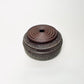 Cylindrical Vessel w/ Ribbed Lid in Grey Blue