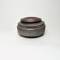 Cylindrical Vessel w/ Ribbed Lid in Grey Blue