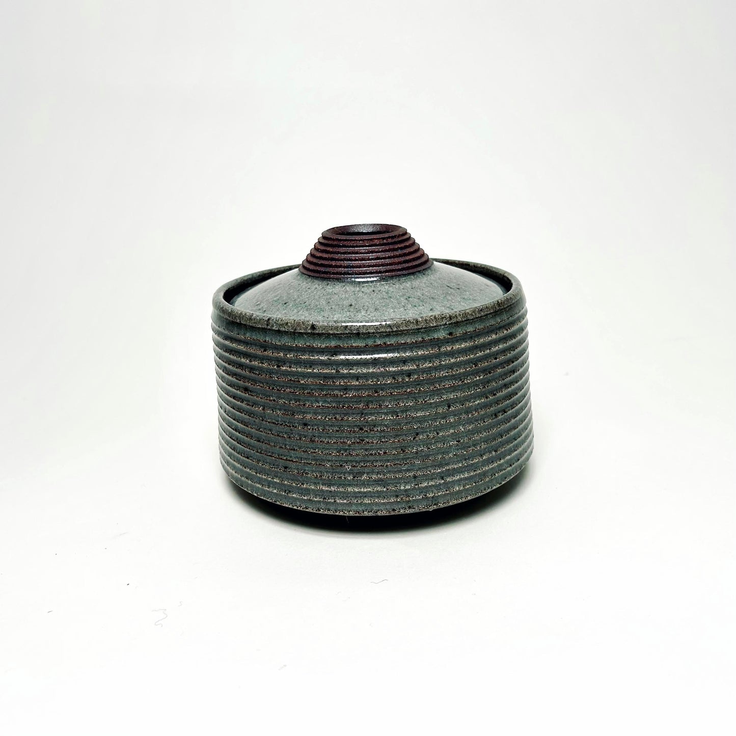 Tapered Lidded Vessel in Celadon