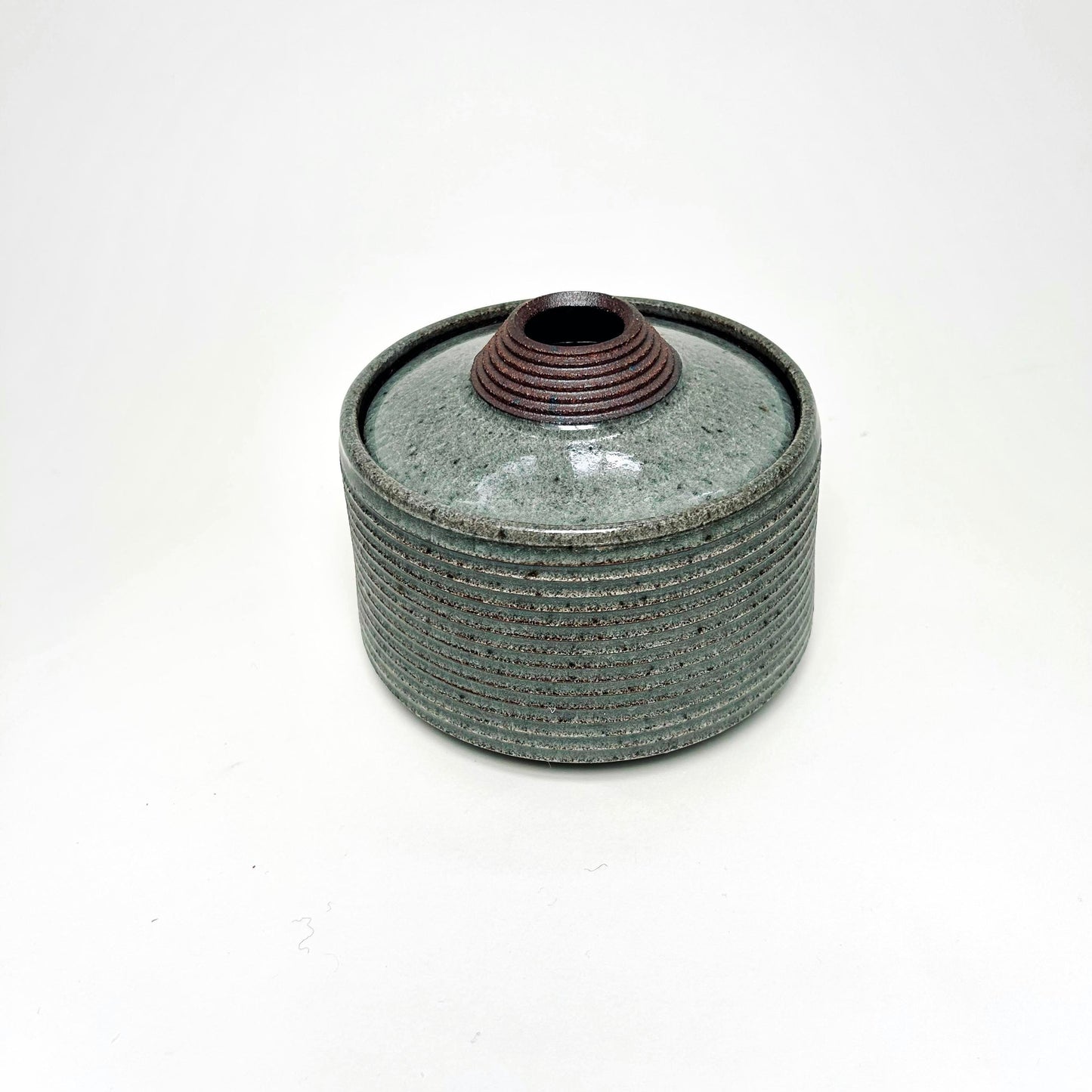 Tapered Lidded Vessel in Celadon