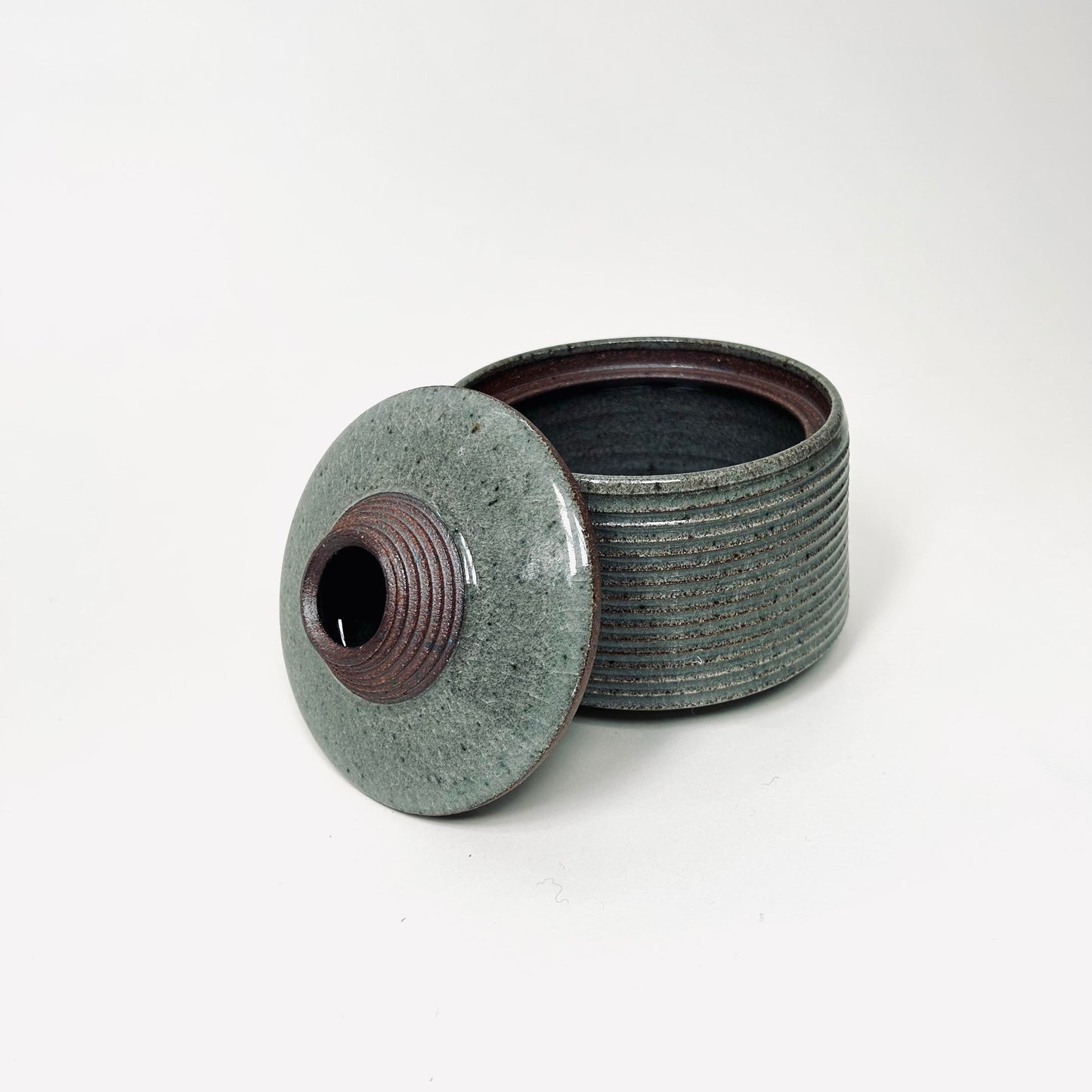 Tapered Lidded Vessel in Celadon