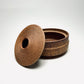 Wide, Textured Lidded Vessel in Yellow Salt