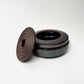 Cylindrical Vessel w/ Ribbed Lid in Oil Spot