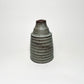 Cylindrical Ribbed Vase in Grey Blue