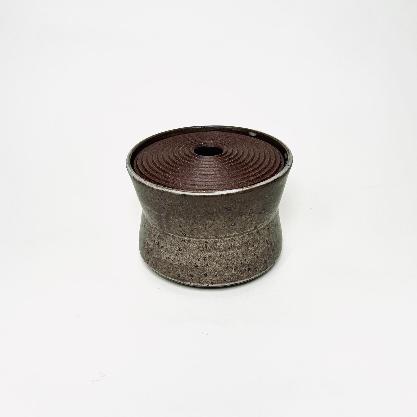 Angular Lidded Vessel in Gray Blue