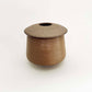 Cylindrical Textured Vessel w/ Angular Lid, Mustard Brown