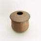Cylindrical Textured Vessel w/ Angular Lid, Mustard Brown