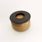 Angular Lidded Vessel w/ Ribbed Lid, Mustard Brown